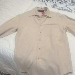 Men's Classic Tan Button-Down Shirt
